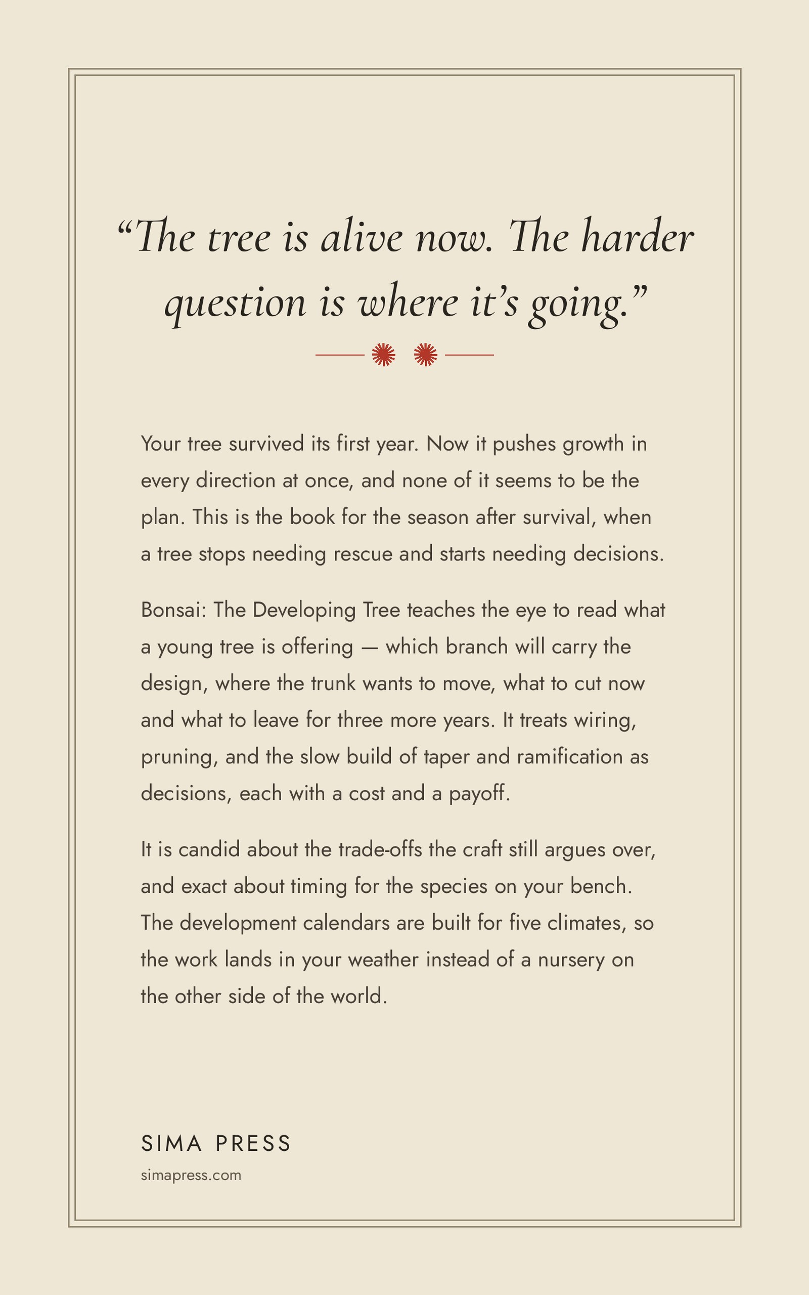 Bonsai: The Developing Tree back cover